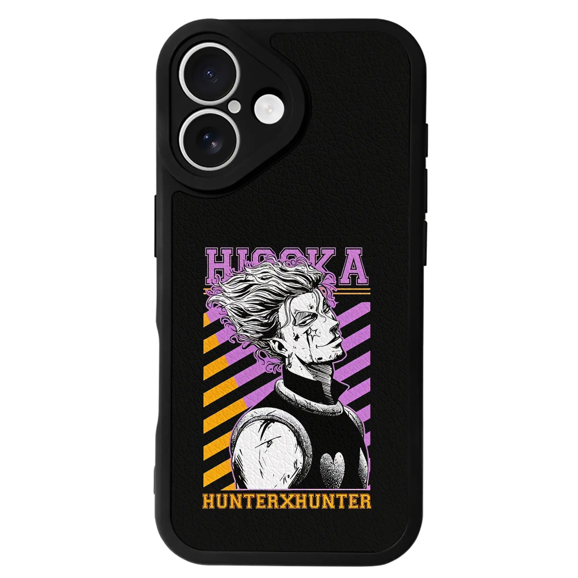 ハンター×ハンター グッズ ヒソカ＝モロウ - IPhone 16シリーズ対応 ・ シリコンスマホケース ・ レザー調 ・ 高精度フィット ・ 耐衝撃 ・ ワイヤレス充電対応 ・ 精密カット